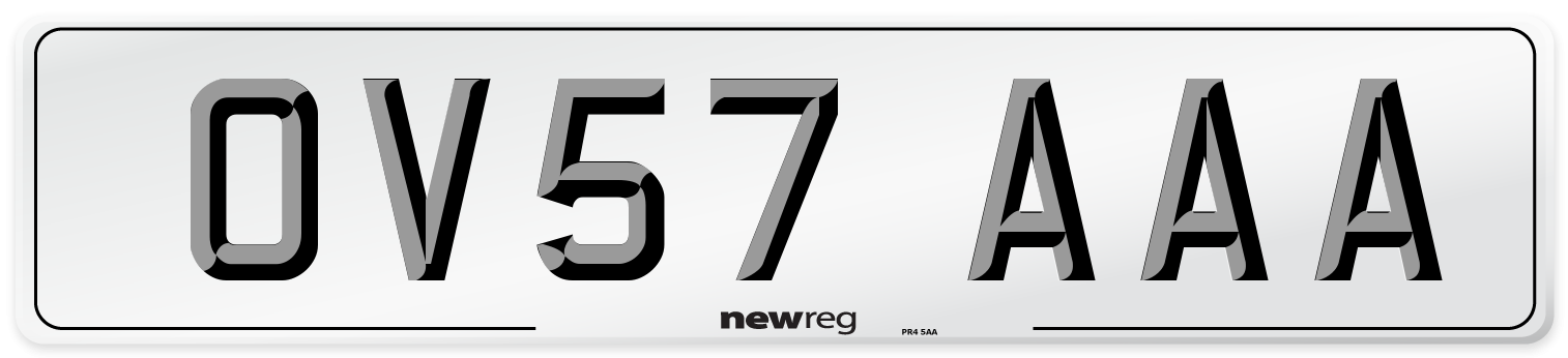 OV57 AAA Number Plate from New Reg